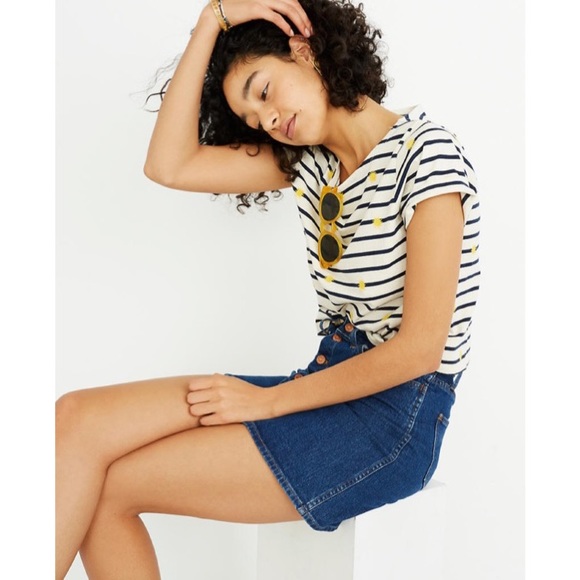 Madewell Denim Skirt -Straight Stretch Denim- NWOT - Picture 3 of 7